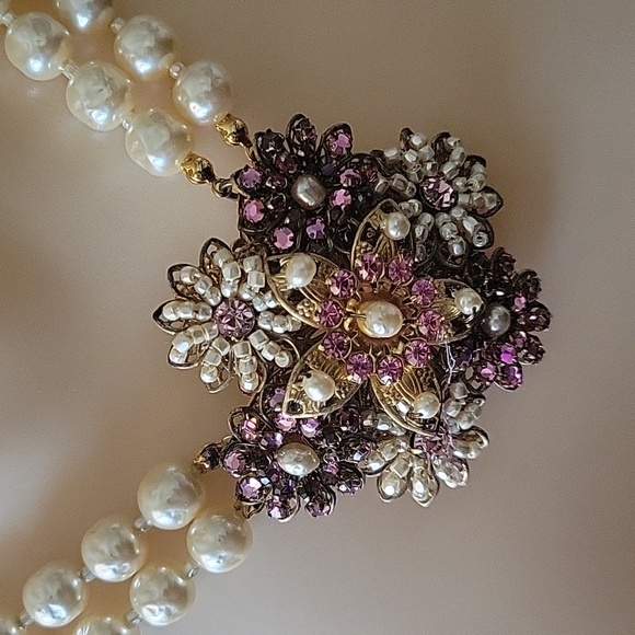 Miriam Haskell Necklace With Brooch - Picture 15 of 15